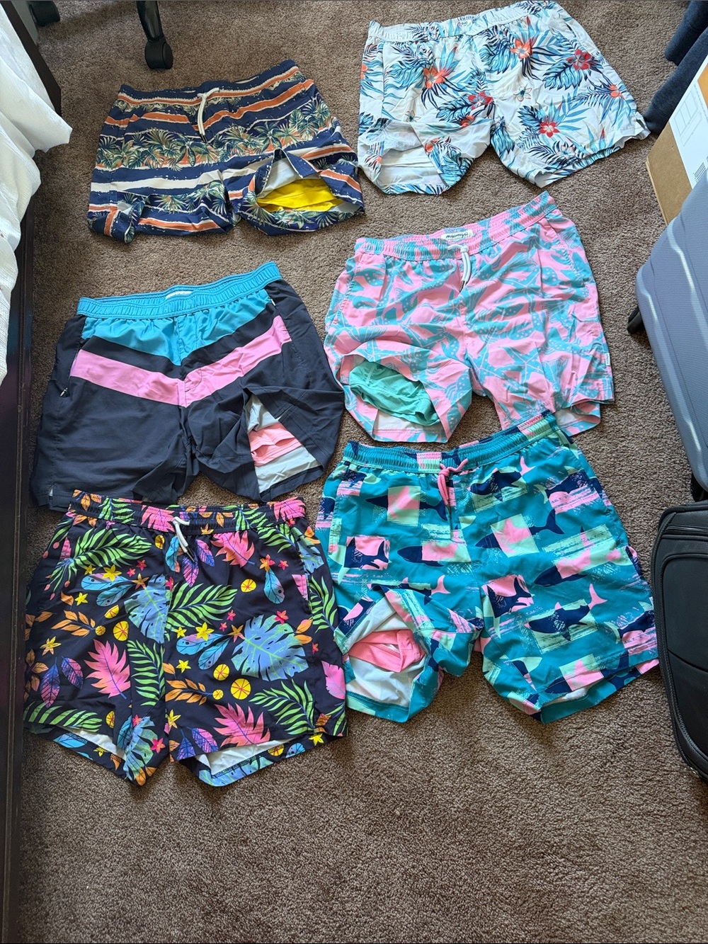 Men's Multicolor Tropical Swim Trunks - Pack Style